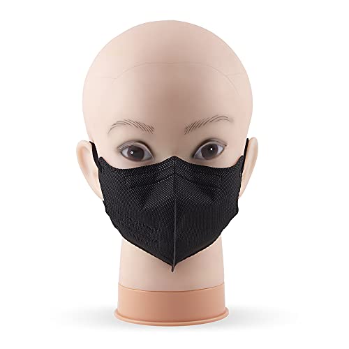 20 Mascarillas FFP2/KN95 Negras Talla Pequeña Small Homologadas Certificación CE sin Válvula de 4 Capas, Máscara Protectora de Polvo, Mascarilla de Protección con Filtros de Calidad BFE≥95, 20 Piezas