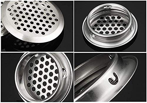 20 Piezas Rejilla De VentilacióN, Rejilla De VentilacióN De Acero Inoxidable, Rejilla De ExtraccióN De Aire Redonda Ø53Mm, Para BañO HabitacióN Oficina, Gabinete, Guardarropa, Gabinete Del Zapato
