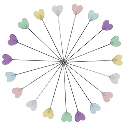 200 Alfileres Costura,Alfileres de Costura de Colores Alfileres Planos de Cabeza de Amor Alfileres de Acolchado con Cojín de Alfiler Accesorios de Costura para Modistas Proyectos de Costura