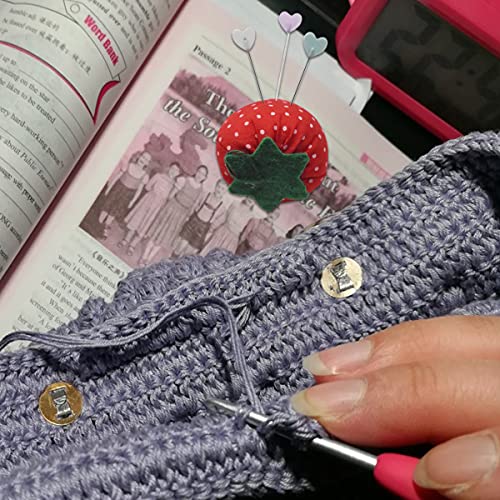 200 Alfileres Costura,Alfileres de Costura de Colores Alfileres Planos de Cabeza de Amor Alfileres de Acolchado con Cojín de Alfiler Accesorios de Costura para Modistas Proyectos de Costura
