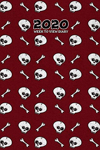 2020 Week To View Diary: Skull and bones themed diary (Red) with week to view and month to view planners. Includes habit tracking and goal management. ... important contacts, and dotted note paper.