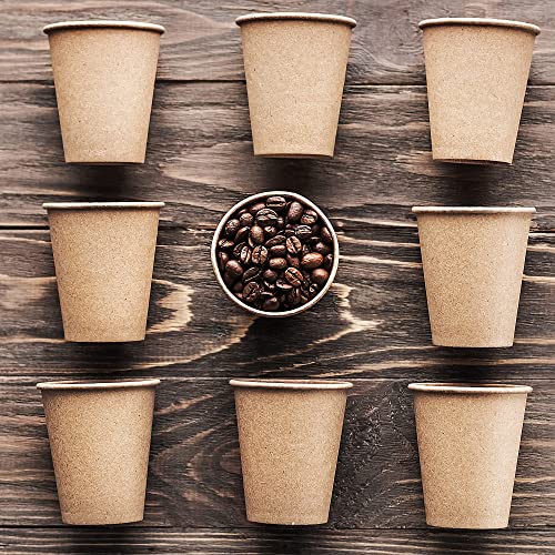 250 Vasos Desechables de Café para Llevar - Vasos de Cartón Kraft de 200ml Biodegradables Tazas de Te para Bebidad Frias y Calientes Compatible con Cafeteras Nespresso y Dolce Gusto …