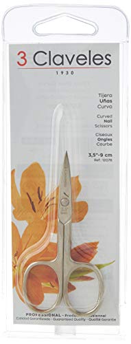 3 Claveles Tijera Para Uñas, Curvas, Acero Carbono, 3.5", color Gris, 35 g