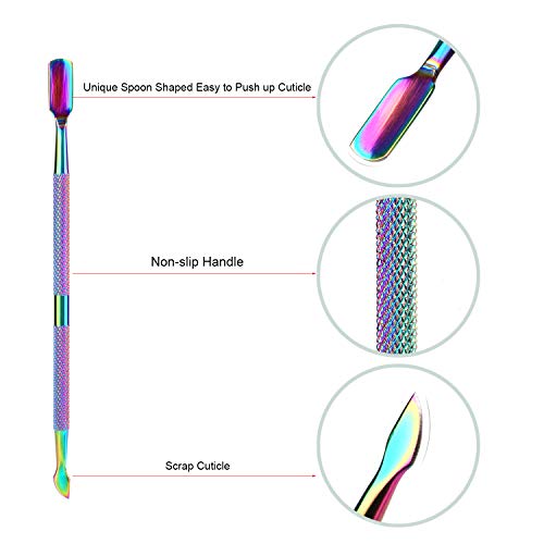 3 Piezas Pinza de Cutículas con Levantador de Cutícula Removedor de Cutícula de Acero Inoxidable y Herramienta de Belleza Cortador, Mwoot Alicates Cortaúñas, Pedicura y Herramientas de Manicura