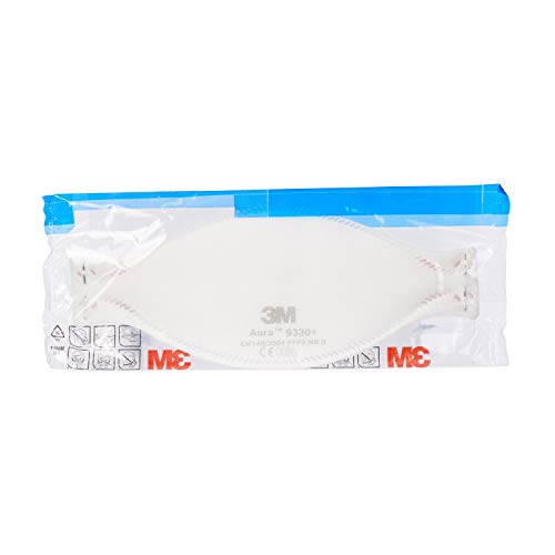 3M 9330 Aura UNVALVED - Mascarilla antipolvo y antimoho, FFP3 (10 unidades)