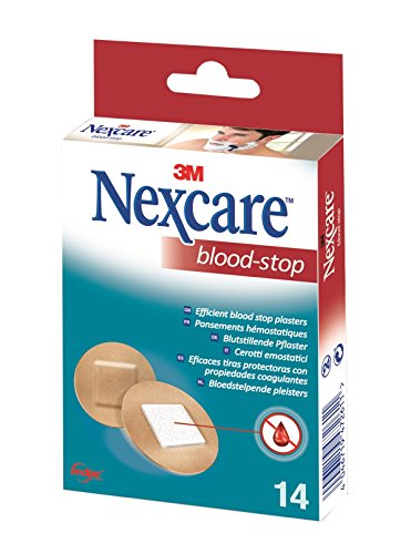 3M Nexcare Blood Stop - Apósitos adhesivos redondos, 14 Unidades