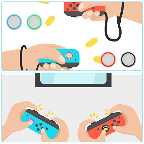 48 Piezas Tapones de Agarres de Pulgar Cubierta de Tapas de Joystick Reemplazo Cubierta de Silicona Suave de Pulgar Compatible con Switch y Switch Lite y Controlador Joy-Con