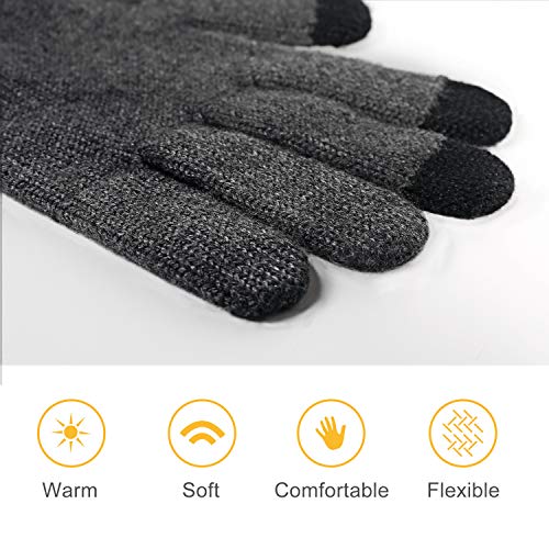 4UMOR Guantes Invierno Pantalla Táctil de Punto Calientes para Hombre Mujer M
