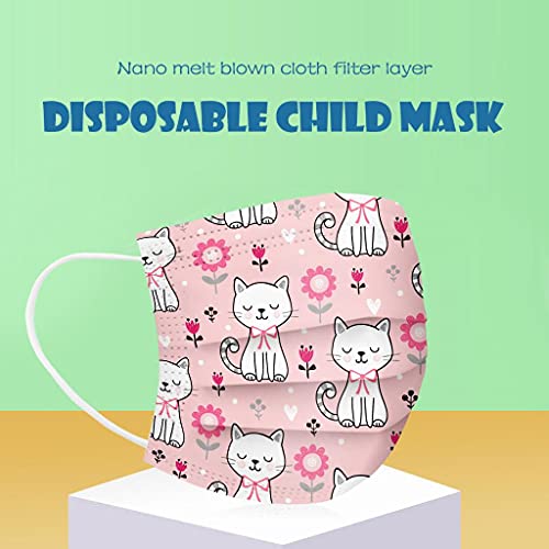 50 Piezas Niños,Desechable 3 Capa para Infantiles,Dibujos Animados para Actividades al Aire Libre, Escuela,Fiesta de Navidad