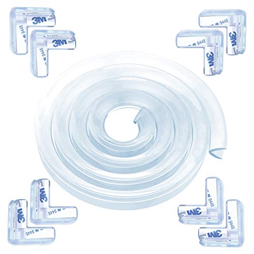 6 m Protector de esquinas para niños transparentes,8 protectores suaves,seguridad para proteger las esquinas de mesas,armarios