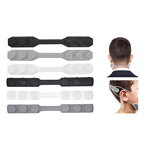 – 6 Piezas – Salvaorejas de Silicona|Extensor de Mascarillas para Adultos y Niños| Protector de Orejas| Enganche Sujeta Mascarillas Antideslizante y Ajustable|Hebilla de silicona 3 niveles (EM1660)
