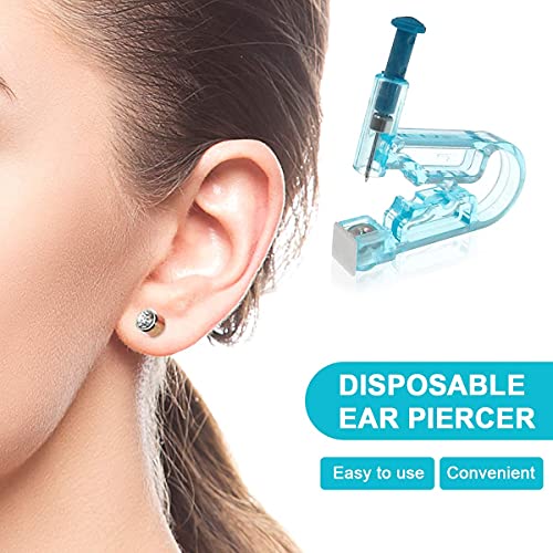 8pcs Unids Piercing Desechable Herramienta Pistola de Piercing de oreja Nariz Herramienta de Perforación Estéril,Pistola Perforadora Ningún Dolor Taladrador ,con algodón de alcohol