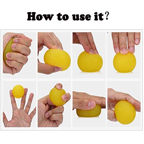 A 3 Pelota Rehabilitacion Mano, Pelota Antiestres Pelotas Ejercicio Manos, Antiestres Ejercitar para Fisioterapia, Tratamiento de Manos, Alivio del estrés, 3 Niveles de Resistencia, 3 Colores