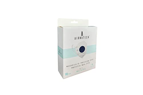 A AIRNATECH Mascarillas FFP2 Azul Cobalto pack de 10 unidades. Marcado CE0161 Homologadas - Normativa EN149: 2001+A1: 2009 - 5 Capas de 95% Filtración - Mascarilla ffp2 protección respiratoria