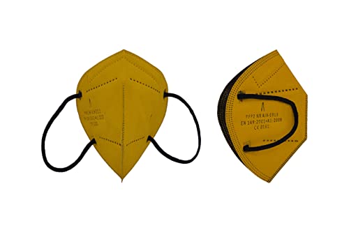 A AIRNATECH Mascarillas FFP2 marrón Mostaza pack de 10 unidades. Marcado CE0161 Homologadas - Normativa EN149: 2001+A1: 2009 - 5 Capas de 95% Filtración - Mascarilla ffp2 protección respiratoria
