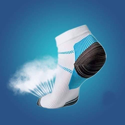 A0127 1 par de calcetines cortos para fascitis plantar de compresión de corte bajo para soporte de arco, atlético, gimnasio, deporte, correr, transpirables. W Talla única