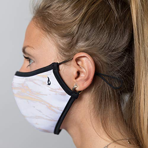 Abbacino Mascarilla homologada y lavable para adulto efecto mármol vetas doradas