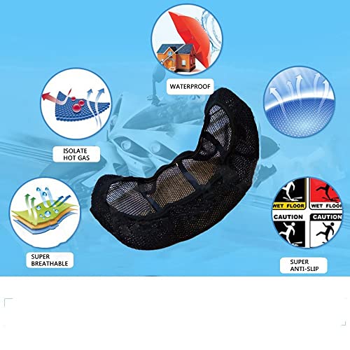 Absorción Golpes para S-UZUKI DL250, Funda De Asiento De Motocicleta, Evita Tomar El Sol En El Asiento, Funda De Cojín con Aislamiento Térmico, Accesorios De Cojín De Malla