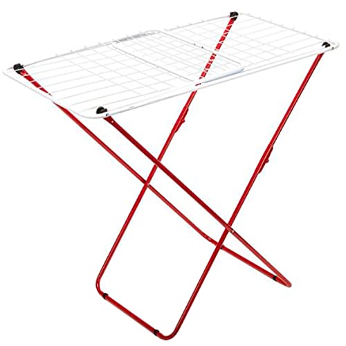 Acan La Bolata - Tendedero Plegable metálico con alas, 20 Metros de Espacio de tendido, Soporte para Tender la Ropa en Interior o Exterior, Rojo y Blanco