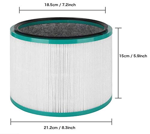 Achort Filtro de repuesto compatible con Dyson Pure Hot + Cool Link HP01 purificador de aire y DP01 DP02 purificador de aire de escritorio, filtro HEPA de repuesto con filtros de carbón activado