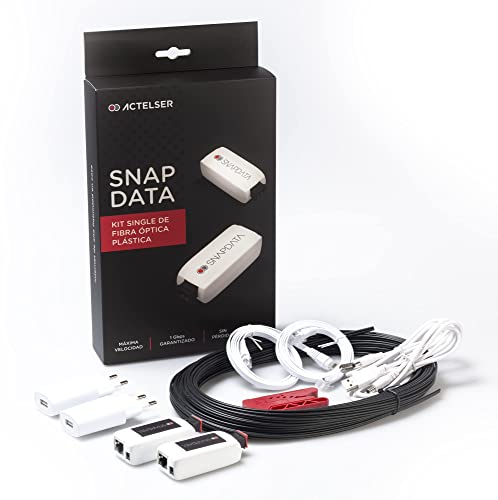 ACTELSER Kit Single Snap Data de Fibra Optica Plastica (40 Metros) ¡¡Ahora con GUIA PASACABLES DE Regalo!!