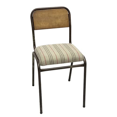 ADDECOR Sillas Comedor de Color Industrial | Sillas Salón de Hierro, Madera Maciza y Tela | 85 x 45 x 45 cm | Modelo Madrid | Silla Vintage con Diseño Tipo Loft