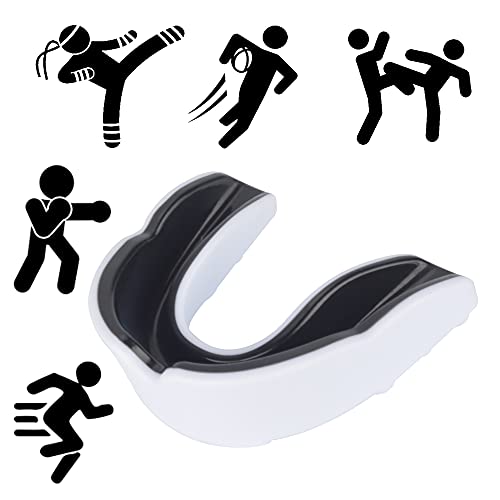 AIBAOBAO Protector bucal deportivo, protector bucal moldeable con funda, protector bucal junior y adulto para deportes de contacto, boxeo, MMA, lucha, rugby, hockey