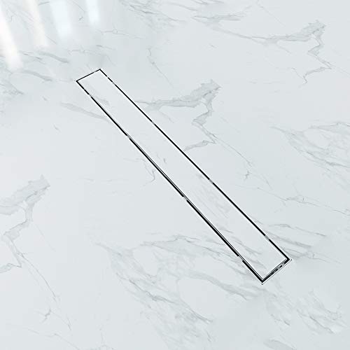 Aica Canaleta de ducha 2 in 1 de acero inoxidable 80 cm Desagüe de ducha Piso lineal de ducha Inserto de drenaje Piso de baño Invisible Ducha rectangular