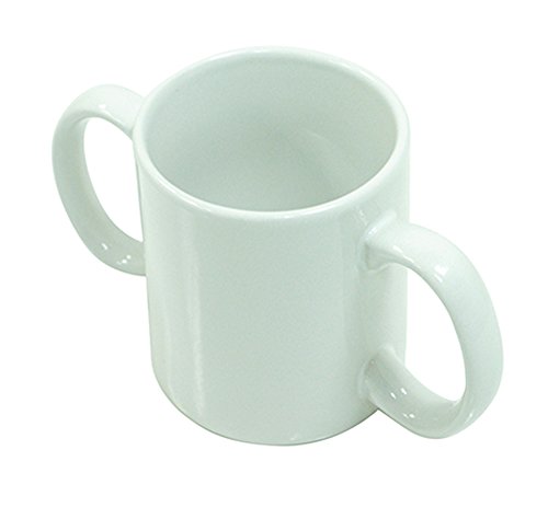 Aidapt Taza de cerámica con dos asas ideal para usuarios con agarre débil/parkinsons (blanco)