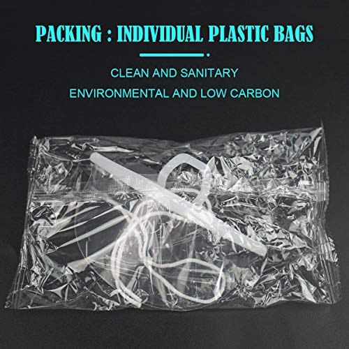 AIEOE 10 Pcs Viseras Transparentes Reutilizables Protectora de Plástico y 1 Bolsa de Almacenamiento + 1 Paño de Limpieza + 1 Cuerda Antipérdida