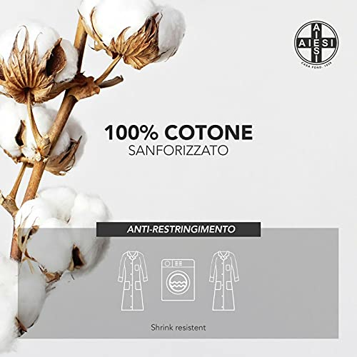 AIESI® Bata de Laboratorio Medico para Mujer blanco de algodón 100% sanforizado talla 56