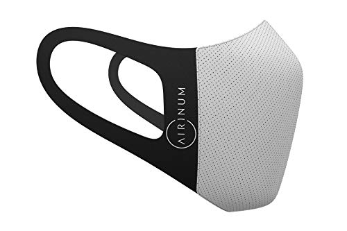 Airinum Air Lite Máscara, Cómoda Mascarilla Reutilizable con Ganchos Elásticos y 2 Filtros Reemplazables Incluidos (M, Polar White)
