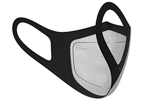 Airinum Air Lite Máscara, Cómoda Mascarilla Reutilizable con Ganchos Elásticos y 2 Filtros Reemplazables Incluidos (M, Polar White)