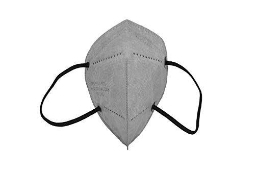 AIRNATECH Air-E013 Ffp2 Mascarillas Ffp2 Homologadas, Normativa En49-5 Capas de 95% Filtración Bacteriana, 05 Gris, Caja de 10 Unidades