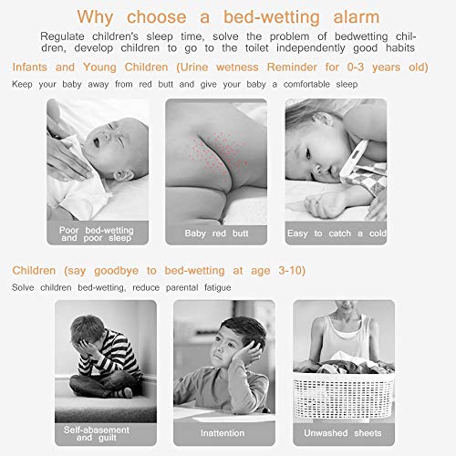 Alarma con sensor Enuresis OURLITIME para cama de bebé, alarma de red para bebés mayores, orinal de entrenamiento, camas de dormir, sensor de humedad para niños o niñas