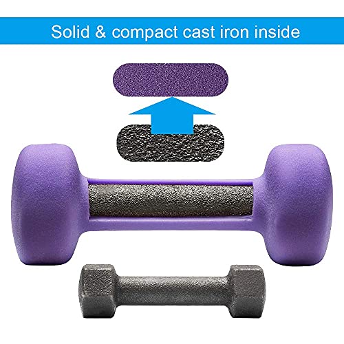 Albott Pesas Mancuernas de Neopreno Pesas Gimnasio en Casa, Juego Mancuernas con Soporte - 2 x 1 kg, 2 x 2 kg, 2 x 3 kg, Mancuernas para Gimnasio y Entrenamiento