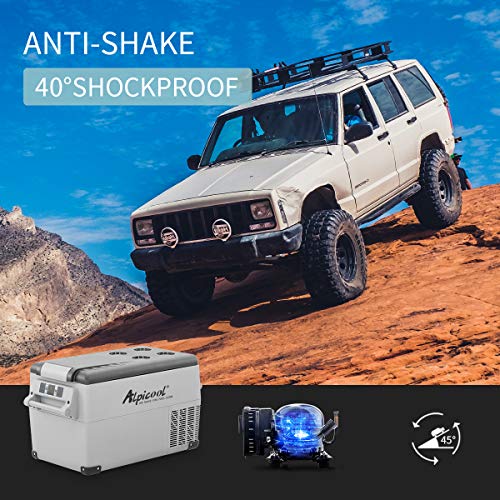 Alpicool CF35 35 Litros Nevera Portátil Eléctrica Refrigerador de Coche 12V 24V mini frigorífico CA 220v para Hogar, Camping, Viajes, Automóvil, 20ºC a 20ºC