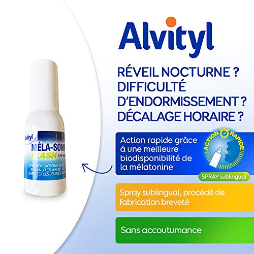 Alvityl Mela-Sommeil Flash, sabor limón, spray sublingual – A partir de 18 años – 50 noches