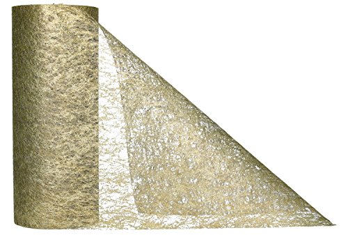 AmaCasa - Camino de Mesa de Tejido no Tejido de Color Oro, Ideal para Flores, Bodas y comuniones, 15cm/20m(Oro, 15cm)