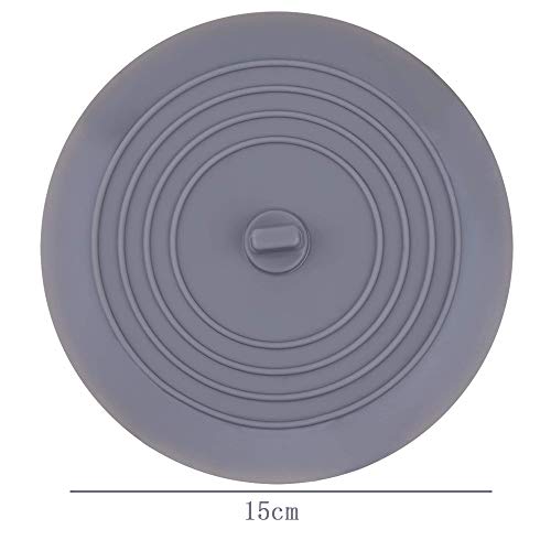 Amasawa 2 Piezas Tapón de Bañera de Silicona Tapón de Desagüe para Cocina,Tapón de Drenaje Universal, Baño y Lavaderos 6 Pulgadas (Gris)