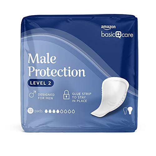 Amazon Basic Care Almohadillas de protección nivel 2, masculinas, 12 paquetes de 12 (total 144)