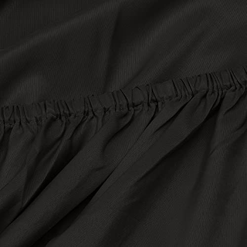 Amazon Basics FTD, Sábanas Ajustables, 150 x 200 x 30 cm, Negro