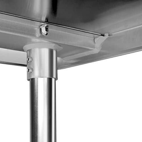 Amazon Commercial Mesa de trabajo de acero inoxidable NSF, 61 x 183 cm