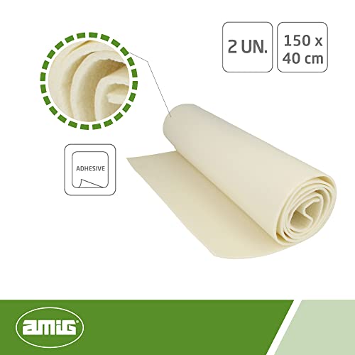 amig - Aislante Térmico de Espuma de Polietileno Adhesiva Mod.1 para Cajas de Persianas Enrrollables, Evita la Entrada de Frío, Calor y Polvo, 2 Rollos de 150 x 40 cm, Blanco