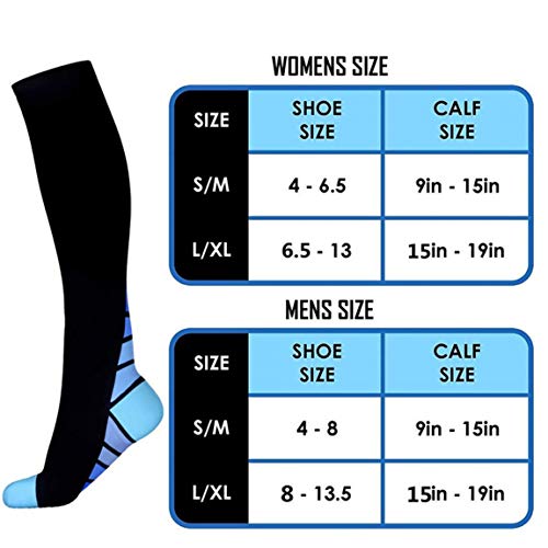 Angoter Medias De Compresión para Mujeres Y Hombres Se Divierte Los Calcetines Largos Viajes para Running Ciclismo Embarazada Edema Enfermera