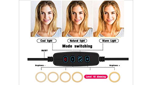 Anillo ARO DE LUZ LED 10,2”(26 cm) con TRÍPODE de Escritorio BeLight 120 Bombillas Control Manual Bluetooth Selfies 3 Colores 10 Brillos 30 Tipos ILUMINACION TIKTOK Youtube Maquillaje DIRECTOS