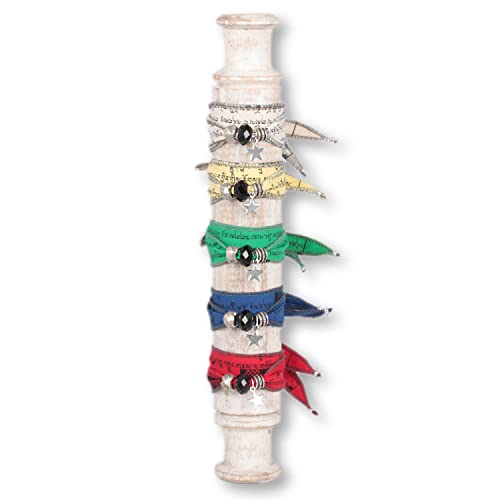 Anisch de la Cara Hombre Pulsera Fire Star - Pulsera de Deseo Tibetano Hecha de Banderas de oración tibetanas Star Wish - Arte no 93320-r