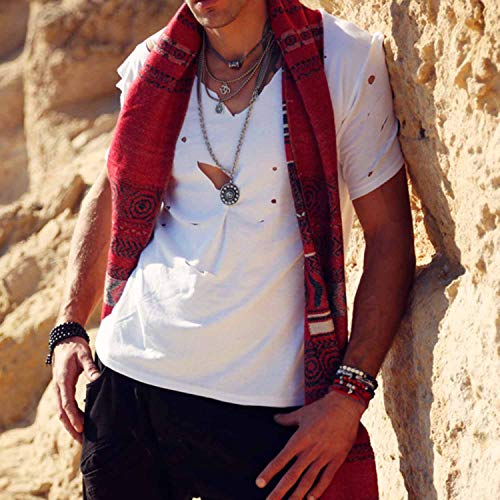 Anisch de la Cara Hombre Pulsera Fire Star - Pulsera de Deseo Tibetano Hecha de Banderas de oración tibetanas Star Wish - Arte no 93320-r