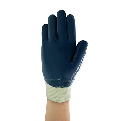 Ansell ActivArmr 27-600 Guantes de Trabajo, Extra-Resistente para Trabajos Pesadas, Resistencia a Cortes y Aceite, Revestimiento de Nitrilo sin Silicona, Tamaño 10/XL (12 Pares)