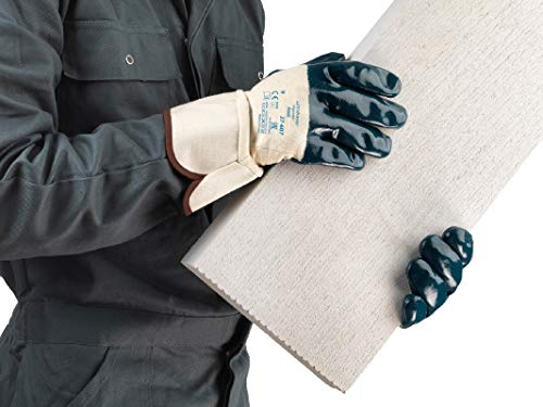 Ansell ActivArmr 27-607 Guantes de Trabajo, Extra-Resistente para Trabajos Pesadas, Resistencia a Cortes y Aceite, Revestimiento de Nitrilo sin Silicona, Tamaño 9 (12 Pares)